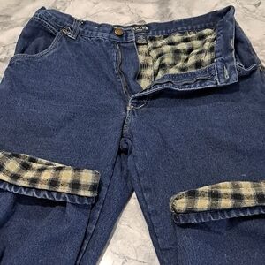 Blue Flannel Lined Carpenter Work Jeans